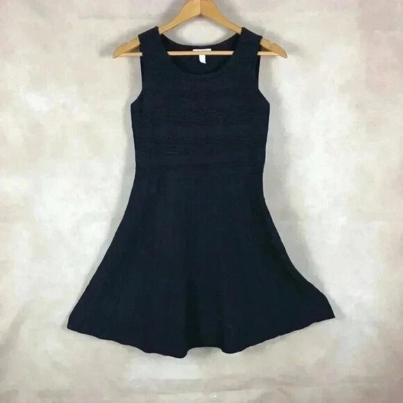 CHARTER CLUB Fit & Flare Ribbed Knit Black Dress P/S - Picture 2 of 12